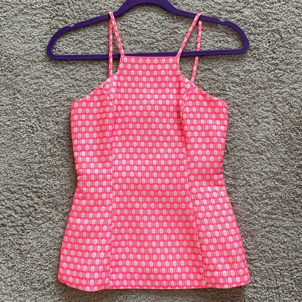 Lilly Pulitzer Hot Pink & Yellow Geometric Tank